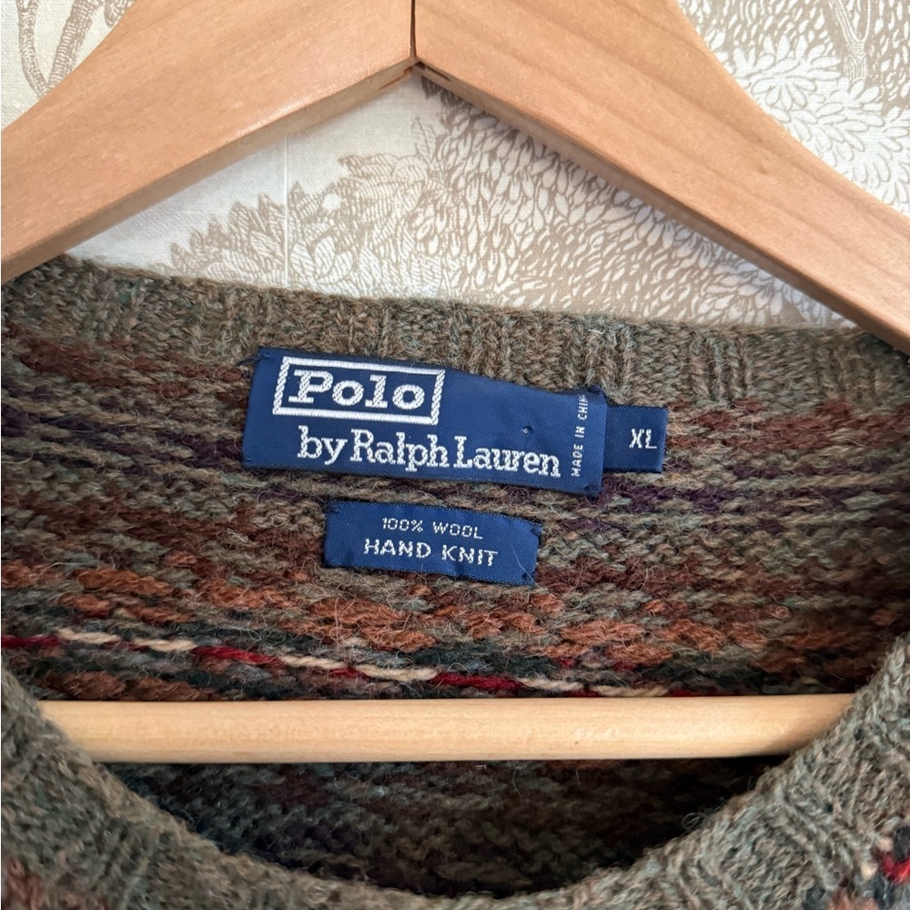 Vintage Ralph Lauren 100% Wool Hand knit Fair Isle Knit - Picture 3 of 9